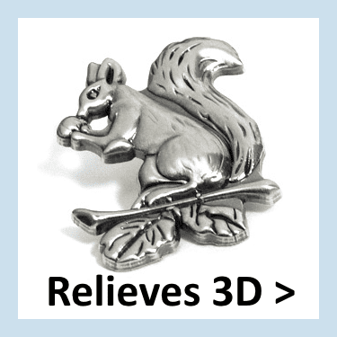 Pins de metal con relieves 3D.
