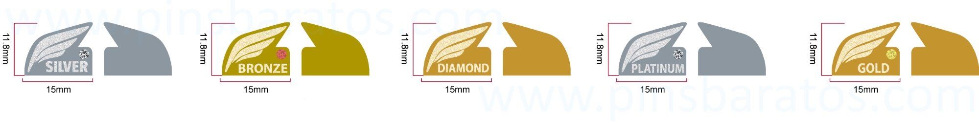 Diseño para poder producir pins de oro