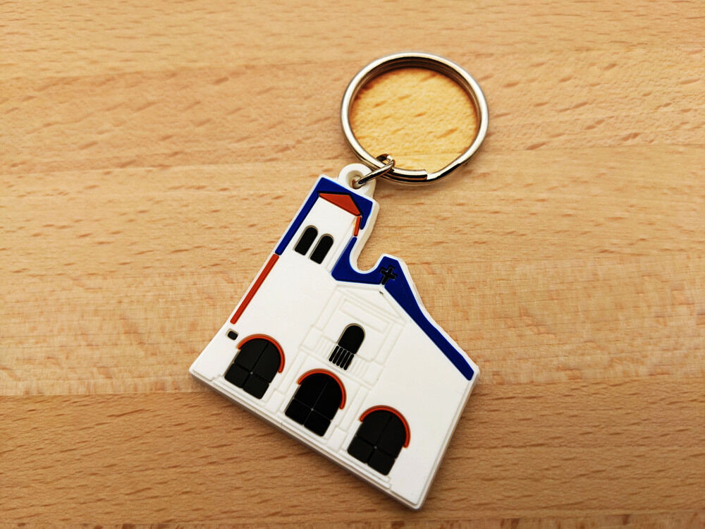 Llaveros de pvc personalizados religiosos con Iglesia